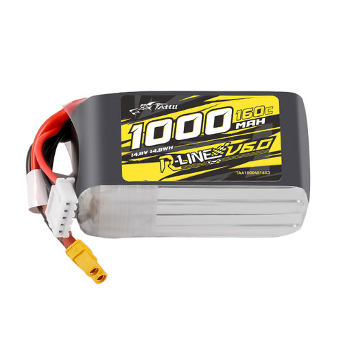 Tattu 1000mAh 4S 160C 14.8V R-Line Version 6.0 Lipo Battery Pack with XT30 Plug