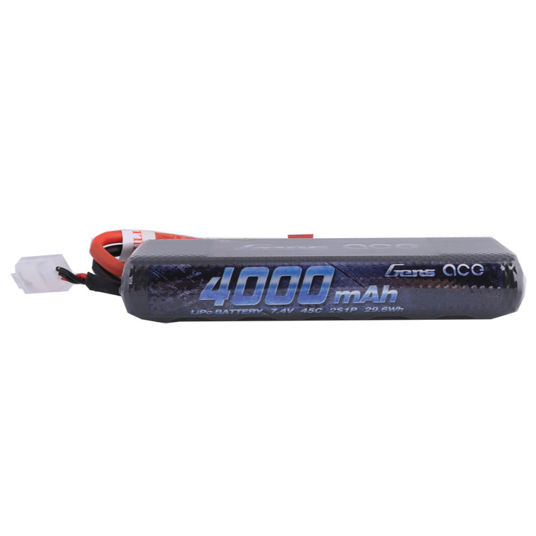 Gens ace 4000mAh 7.4V 45C 2S1P HardCase Lipo Battery Pack 8# with Deans Plug for RC Racing