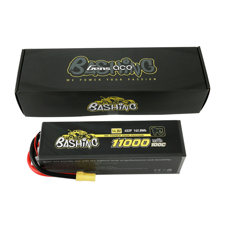 Gens ace Bashing Pro 14.8V 100C 4S2P 11000mah Lipo Battery  Pack with EC5 Plug for Arrma with Box