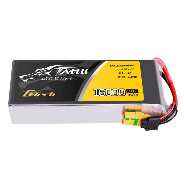 Tattu 16000mAh 30C 14.8V 4S Lipo Battery Pack with XT90S-F Plug for drone