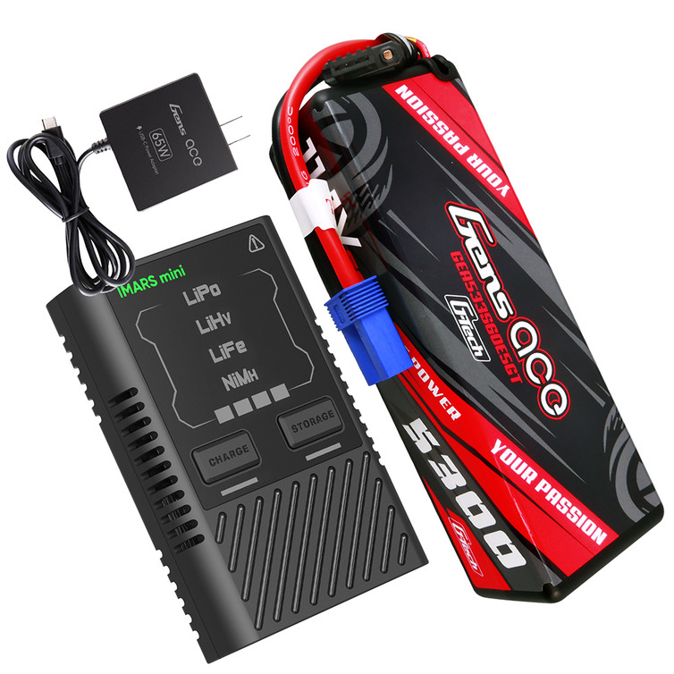 Gens ace G-Tech 5300mAh 11.1V 60C Lipo Battery + Imars Mini G-Tech Charger