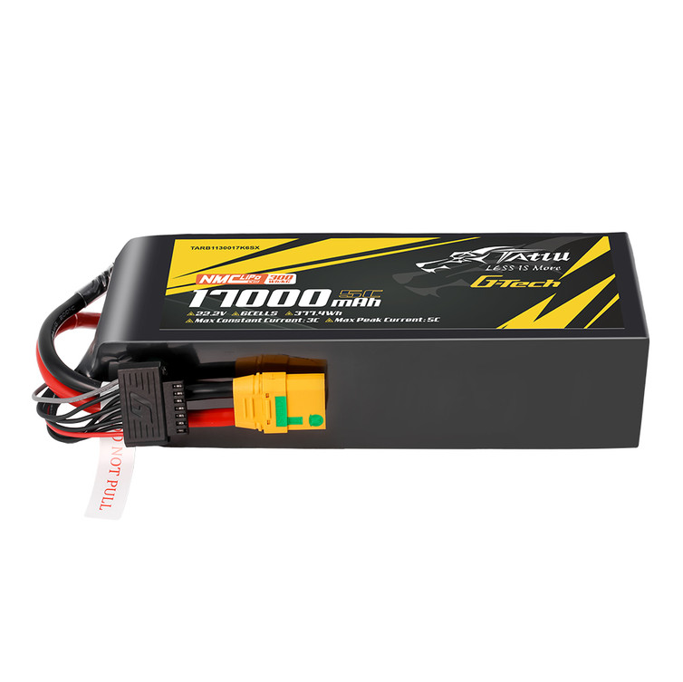 Tattu Semi-solid State 300Wh/kg 17000mAh 10C 22.2V 6S1P G-Tech Lipo Battery Pack with XT90S-F