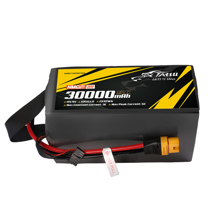 Tattu Semi-solid State 300Wh/kg 30000mAh 5C 44.4V 12S1P Lipo Battery Pack with AS150U