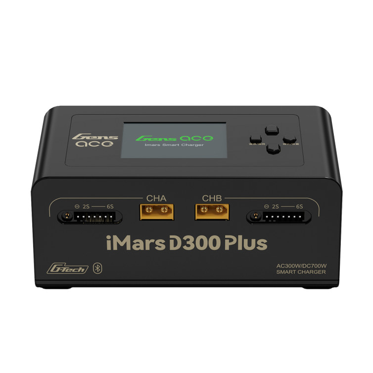 Gens ace iMars D300 Plus Smart Charger | App Control | G-Tech | Dual-Channel | Black