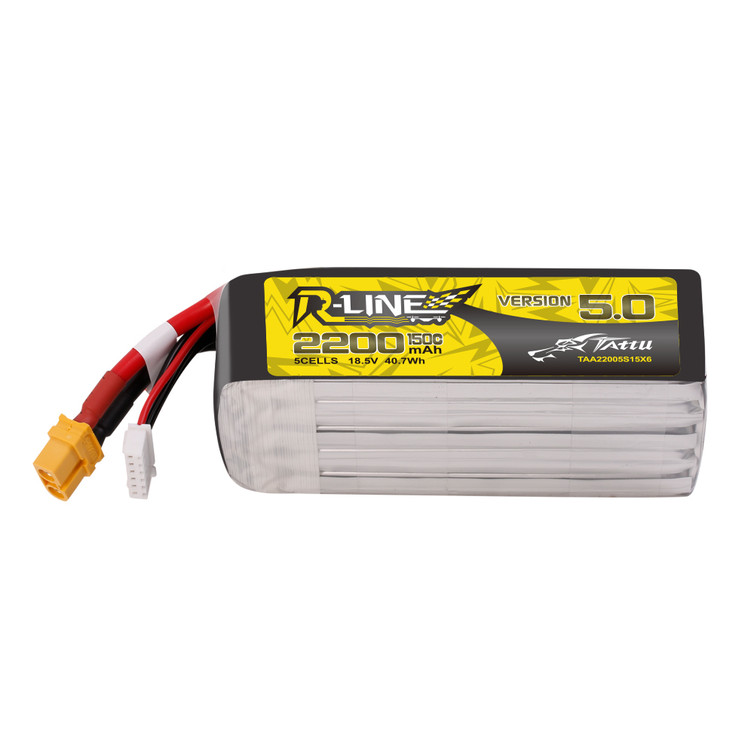 Tattu R-Line Version 5.0 2200mah 5S 150C 18.5V R-Line Lipo Battery Pack with XT60 Plug