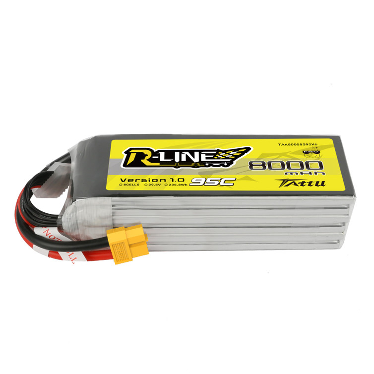 Tattu R-Line 8000mAh 29.6V 8S1P 95C 236.8Wh LiPo Battery with XT60