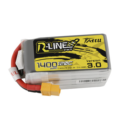 Tattu 1400mAh 6S 120C 22.2V R-Line Version 3.0 Lipo Battery Pack