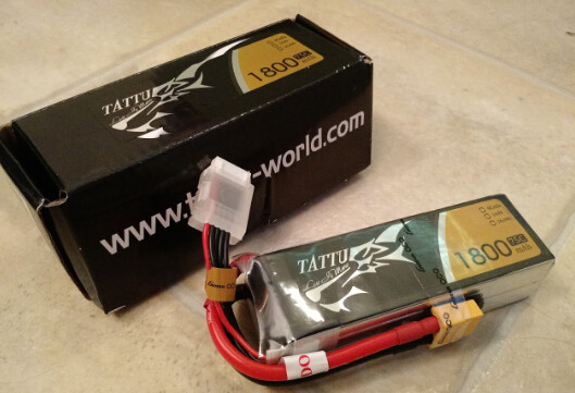 out box of Tattu 1800mAh battery