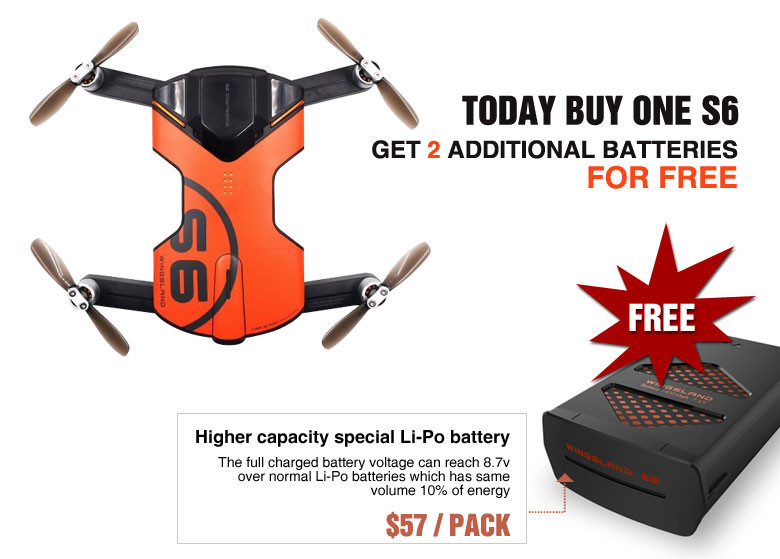 Buy Wingsland S6 drone giving extra battery - GensTattu