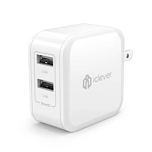 iClever BoostCube 4.8A 24W Dual fast USB Wall Charger