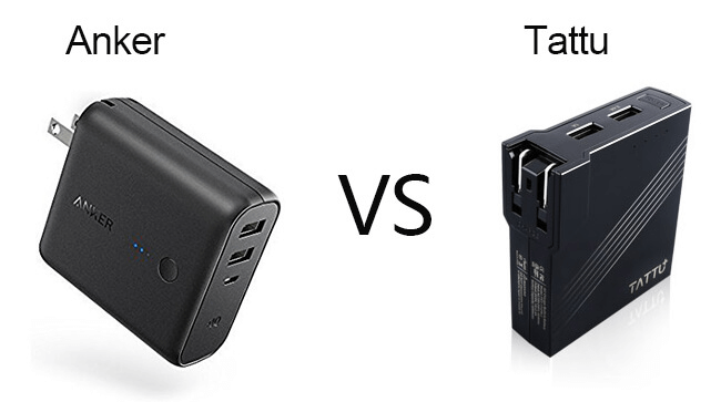 Tattu Power Bank with AC Plug VS Anker PowerCore Fusion - GensTattu