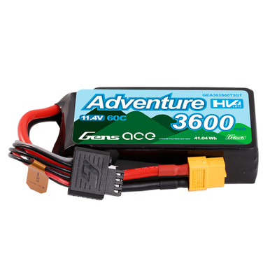 Ah Ngeページ Gens ace 3600mAh 3S 60C 11.4V Adventure High Voltage G-tech Lipo