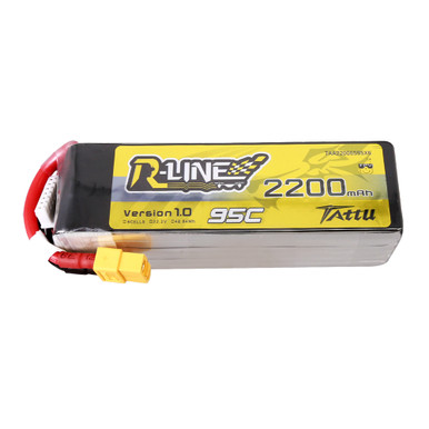 Tattu 2200mah 6S 95C 22.2V R-Line Lipo Battery with XT60 Plug For