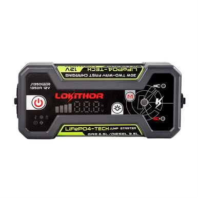 Lokithor J1350 PRO 12V 1350A 25.6Wh LiFePO₄ Jump starter with