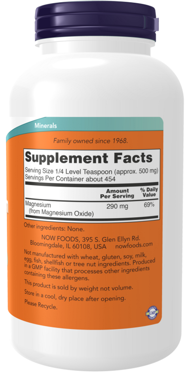 Magnesium Oxide Powder (8 OZ) NOW Brand Bulk Apothecary