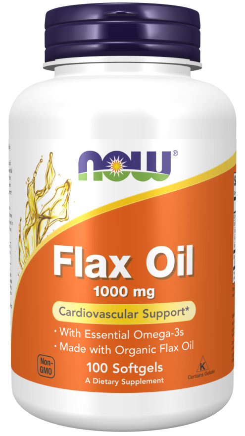 Flax Oil 1000 mg 100 Softgels NOW Brand Bulk Apothecary