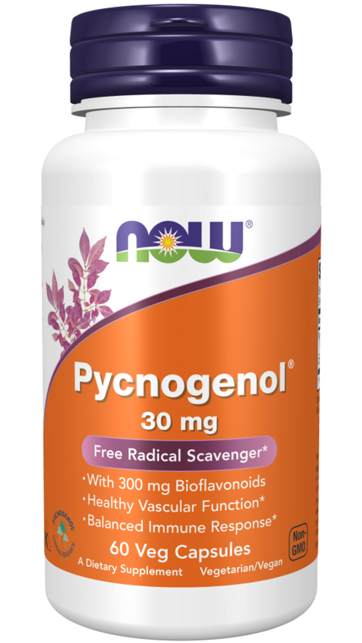 Pycnogenol 30 mg 60 Capsules NOW Brand Bulk Apothecary