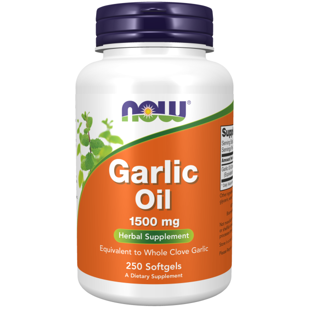 Garlic Oil 1500 mg 3x 250 Soft Gels NOW Brand Vitamins and Supplements