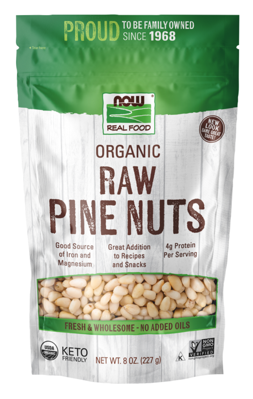 Organic Pine Nuts 8 oz. NOW Brand Vitamins and Supplements
