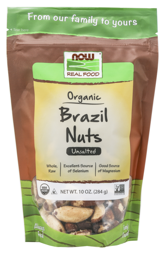 Raw Organic Brazil Nuts 10 oz. NOW Brand Vitamins and Supplements