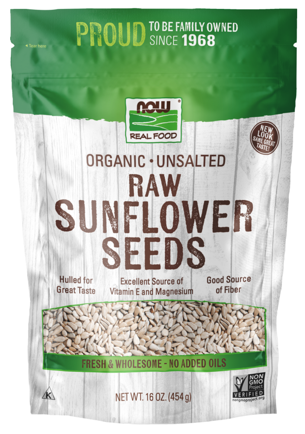 Raw Organic Sunflower Seeds 16 oz. NOW Brand Vitamins and Supplements