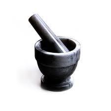 3" Black Marble Mortar & Pestle Bulk Apothecary Tools and Equipment