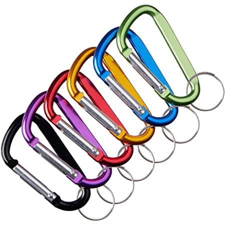 6 Piece Carabiner Set with Key Ring Wholesale Supplier