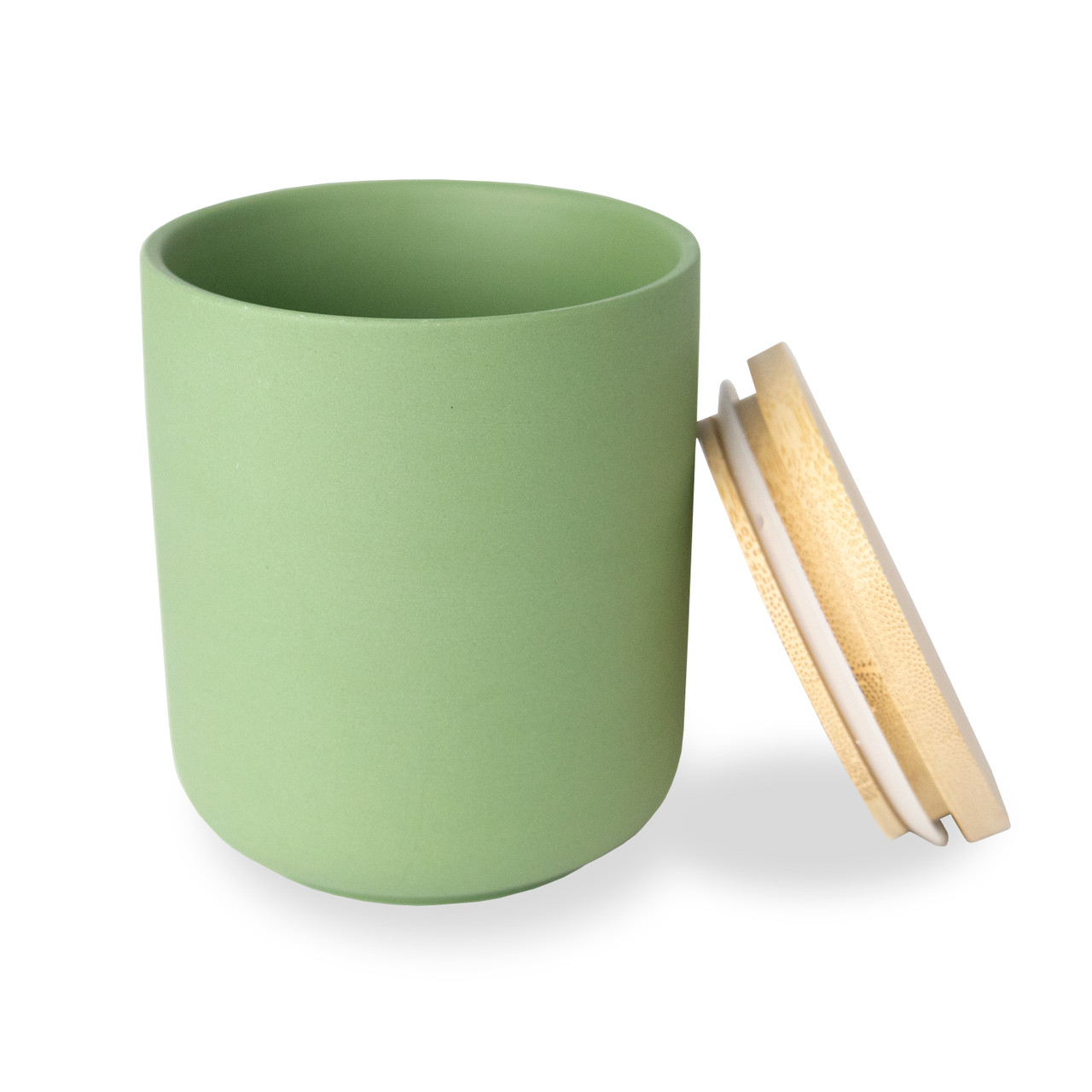 12 oz Ceramic Candle Jar with Bamboo Lid Wholesale Supplier