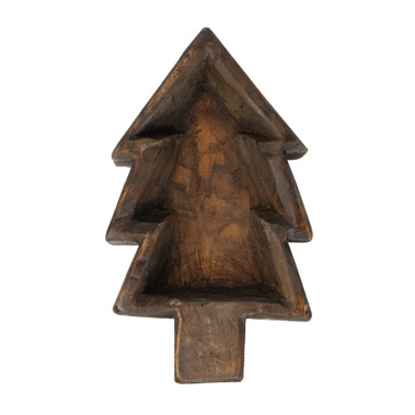 Small Christmas Tree Wooden Dough Bowl