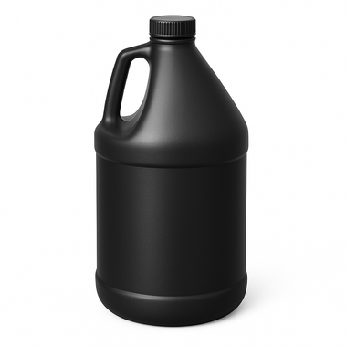 Black Plastic Gallon Jug with Child-Resistant Ribbed Cap