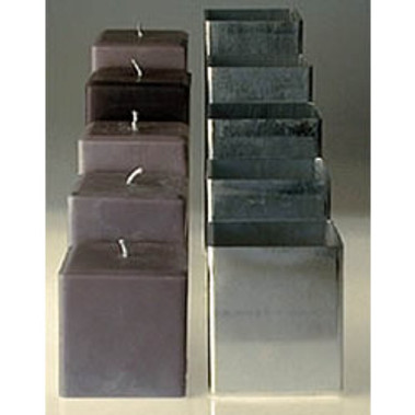 3 x 3 x 6.5 tall - Square Aluminum Pillar Candle Molds