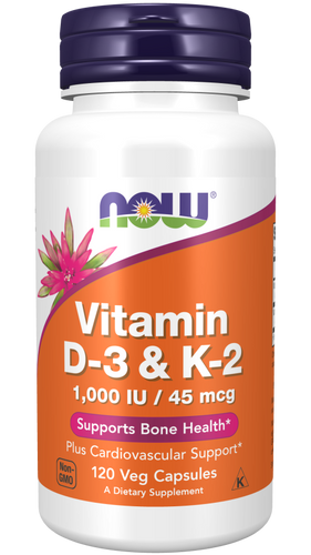 Vitamin D-3 & K-2 120 Veg Capsules - Bulk Apothecary