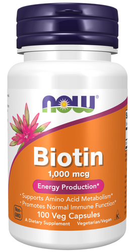 Biotin 1000 mcg - 100 Capsules - Bulk Apothecary