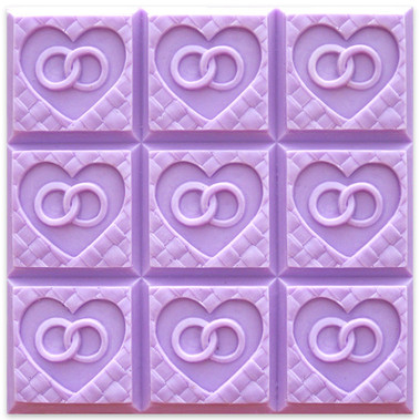Heart With Wedding Rings - Guest Tray Soap Mold - Bulk Apothecary