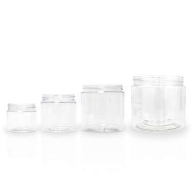 Low Profile Clear Plastic Jars