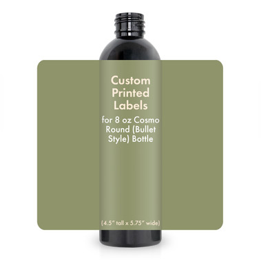 Custom Labels for 8oz. Cosmo Round (Bullet Style) Bottles Custom Labels for 8oz. Cosmo Round (Bullet Style) Bottles