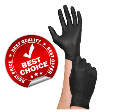 Disposable Black Vinyl / Nitrile Gloves - Bulk Apothecary