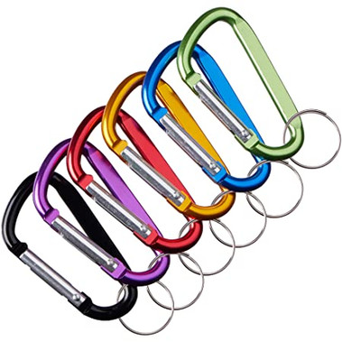 6 Piece Carabiner Set with Key Ring - Bulk Apothecary