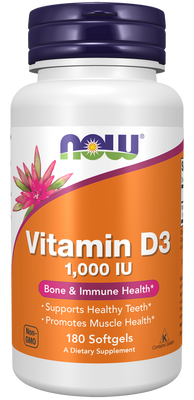 Vitamin D-3 1000 IU 180 Softgels - Bulk Apothecary