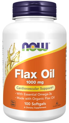 Flax Oil 1000 mg - 100 Softgels - Bulk Apothecary