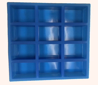 Blue Rectangular 6-Cavity Silicone Soap Mold