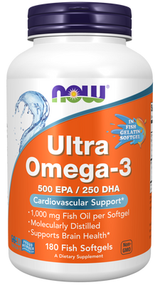 Ultra Omega-3 Fish Oil - 180 Soft Gels - Bulk Apothecary