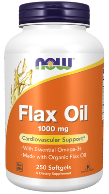 Organic Flax Oil 1000 mg - 250 Soft Gels - Bulk Apothecary