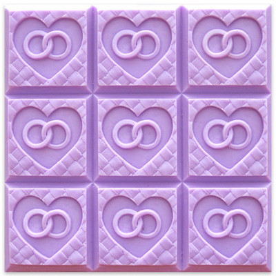 Heart With Wedding Rings - Guest Tray Soap Mold - Bulk Apothecary