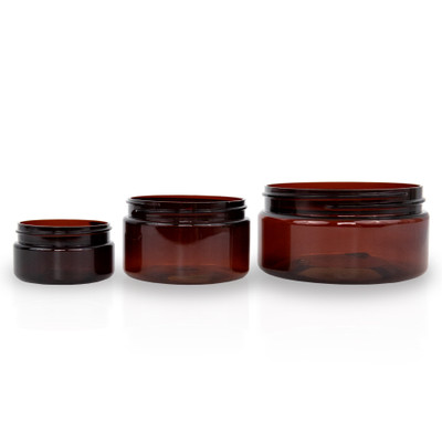 Buy Low Profile Amber Plastic Jars  Buy Wholesale from Bulk Apothecary