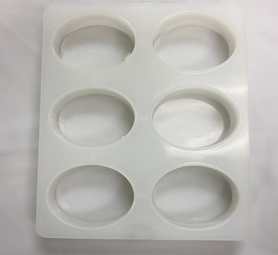 6 Cavities Oval Shape Soap Making Silicone Mold