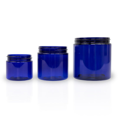 Single Wall Blue Plastic Jars