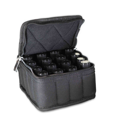 16ct Black Canvas Essential Oil Bag / Carrying Case - Bulk Apothecary