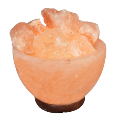 Natural Crafted Small Abundance Bowl Himalayan Salt Lamp (6") - Bulk Apothecary