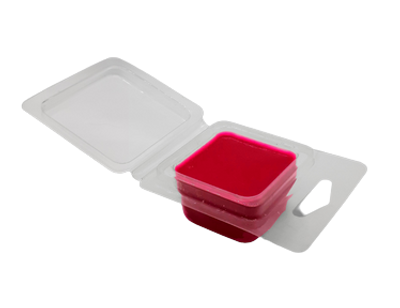 100 Pcs Wax Melt Clear Empty Plastic Wax Melt Clamshells Container PET  Single Cube 1 Oz Candle 